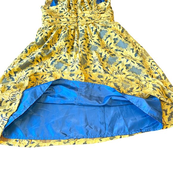 Plenty by Tracy Reese niki dress in garden trellis yellow & blue - Picture 6 of 8